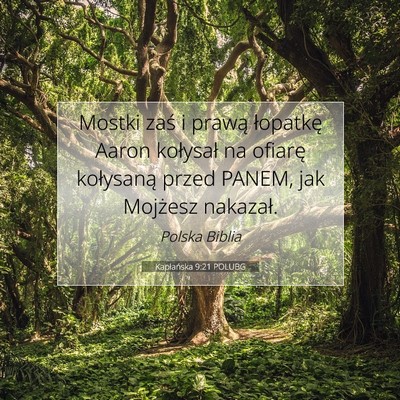 Picture 07 - Kapłańska 9:21 POLUBG - Mostki zaś i prawą łopatkę Aaron kołysał na - Bible Verse Picture