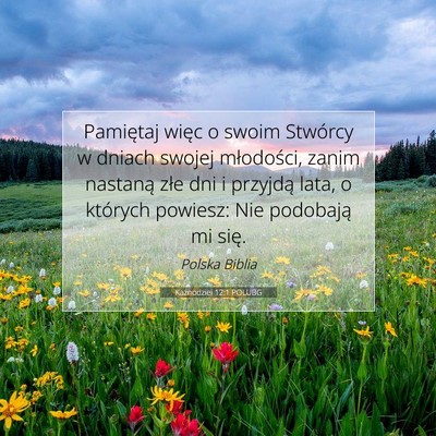Picture 07 - Kaznodziei 12:1 POLUBG - Pamiętaj więc o swoim Stwórcy w dniach swojej - Bible Verse Picture