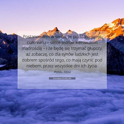 Picture 07 - Kaznodziei 2:3 POLUBG - Postanowiłem w sercu, że poddam swoje ciało - Bible Verse Picture