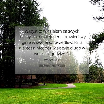 Picture 07 - Kaznodziei 7:15 POLUBG - Wszystko widziałem za swych marnych dni: - Bible Verse Picture