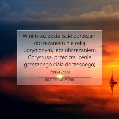 Picture 07 - Kolosan 2:11 POLUBG - W nim też zostaliście obrzezani obrzezaniem nie - Bible Verse Picture