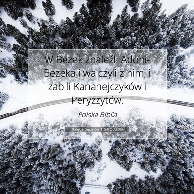 Picture 07 - Księga Sędziów 1:5 POLUBG - W Bezek znaleźli Adoni-Bezeka i walczyli z nim, - Bible Verse Picture