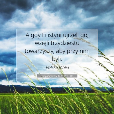 Picture 07 - Księga Sędziów 14:11 POLUBG - A gdy Filistyni ujrzeli go, wzięli trzydziestu - Bible Verse Picture