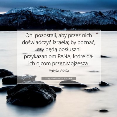 Picture 07 - Księga Sędziów 3:4 POLUBG - Oni pozostali, aby przez nich doświadczyć - Bible Verse Picture