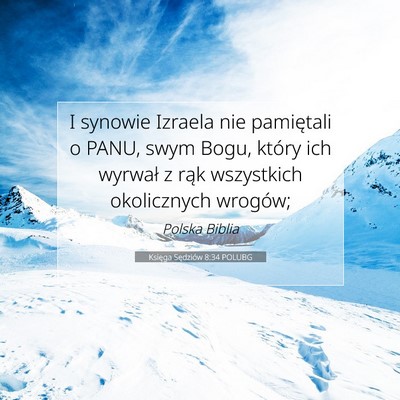 Picture 07 - Księga Sędziów 8:34 POLUBG - I synowie Izraela nie pamiętali o PANU, swym - Bible Verse Picture