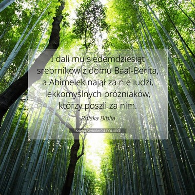 Picture 07 - Księga Sędziów 9:4 POLUBG - I dali mu siedemdziesiąt srebrników z domu - Bible Verse Picture