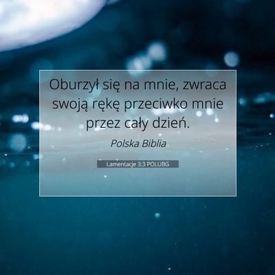 Picture 07 - Lamentacje 3:3 POLUBG - Oburzył się na mnie, zwraca swoją rękę - Bible Verse Picture