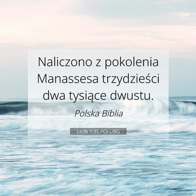 Picture 07 - Liczb 1:35 POLUBG - Naliczono z pokolenia Manassesa trzydzieści dwa - Bible Verse Picture