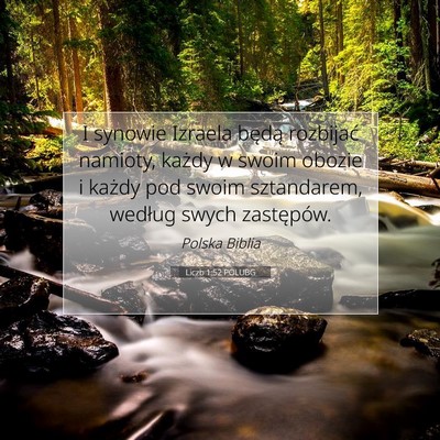 Picture 07 - Liczb 1:52 POLUBG - I synowie Izraela będą rozbijać namioty, - Bible Verse Picture