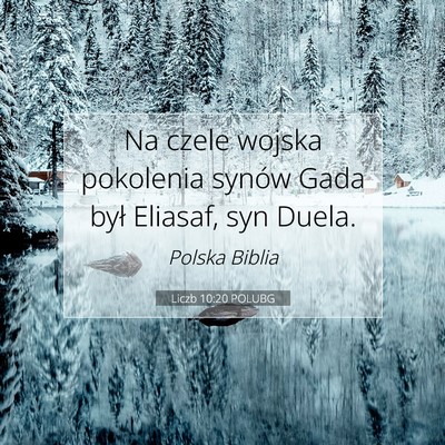 Picture 07 - Liczb 10:20 POLUBG - Na czele wojska pokolenia synów Gada był - Bible Verse Picture