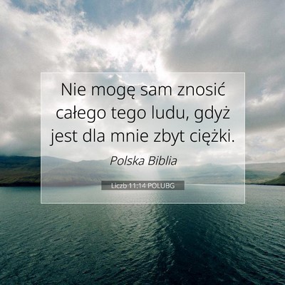 Picture 07 - Liczb 11:14 POLUBG - Nie mogę sam znosić całego tego ludu, gdyż - Bible Verse Picture