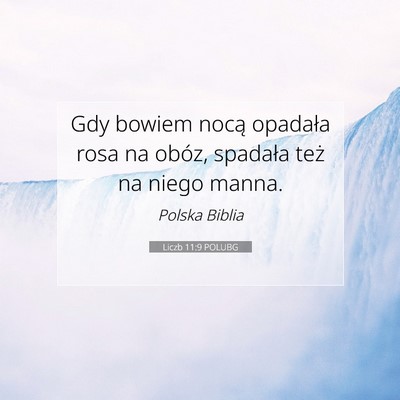Picture 07 - Liczb 11:9 POLUBG - Gdy bowiem nocą opadała rosa na obóz, spadała - Bible Verse Picture
