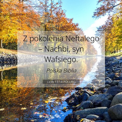 Picture 07 - Liczb 13:14 POLUBG - Z pokolenia Neftalego – Nachbi, syn - Bible Verse Picture