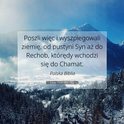 Picture 07 - Liczb 13:21 POLUBG - Poszli więc i wyszpiegowali ziemię, od pustyni - Bible Verse Picture