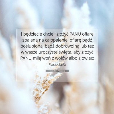 Picture 07 - Liczb 15:3 POLUBG - I będziecie chcieli złożyć PANU ofiarę - Bible Verse Picture