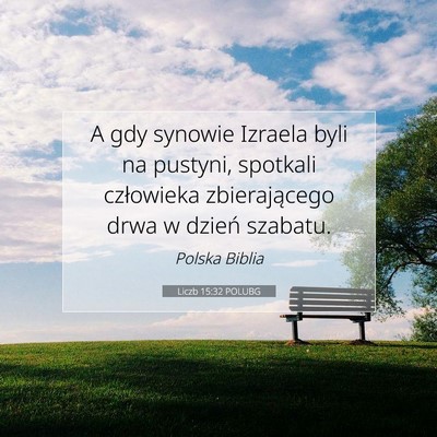 Picture 07 - Liczb 15:32 POLUBG - A gdy synowie Izraela byli na pustyni, spotkali - Bible Verse Picture