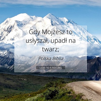 Picture 07 - Liczb 16:4 POLUBG - Gdy Mojżesz to usłyszał, upadł na - Bible Verse Picture