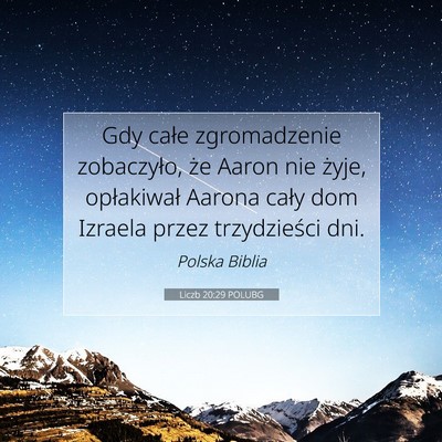 Picture 07 - Liczb 20:29 POLUBG - Gdy całe zgromadzenie zobaczyło, że Aaron nie - Bible Verse Picture
