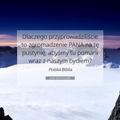 Picture 07 - Liczb 20:4 POLUBG - Dlaczego przyprowadziliście to zgromadzenie PANA - Bible Verse Picture