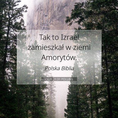 Picture 07 - Liczb 21:31 POLUBG - Tak to Izrael zamieszkał w ziemi - Bible Verse Picture