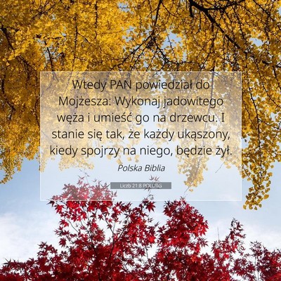 Picture 07 - Liczb 21:8 POLUBG - Wtedy PAN powiedział do Mojżesza: Wykonaj - Bible Verse Picture