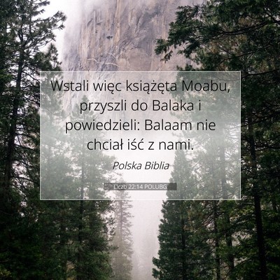 Picture 07 - Liczb 22:14 POLUBG - Wstali więc książęta Moabu, przyszli do - Bible Verse Picture