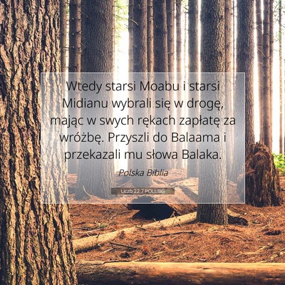 Picture 07 - Liczb 22:7 POLUBG - Wtedy starsi Moabu i starsi Midianu wybrali się - Bible Verse Picture