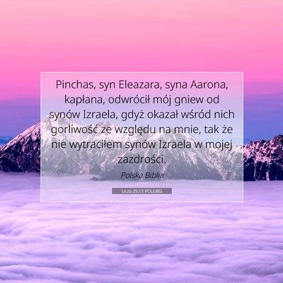 Picture 07 - Liczb 25:11 POLUBG - Pinchas, syn Eleazara, syna Aarona, kapłana, - Bible Verse Picture