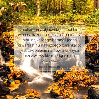 Picture 07 - Liczb 28:14 POLUBG - Ich ofiarami z płynów będą: pół hinu wina - Bible Verse Picture