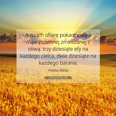 Picture 07 - Liczb 28:28 POLUBG - A na ich ofiarę pokarmową z mąki pszennej - Bible Verse Picture