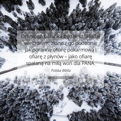 Picture 07 - Liczb 28:8 POLUBG - Drugiego baranka będziesz składał wieczorem; - Bible Verse Picture