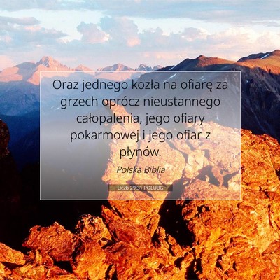 Picture 07 - Liczb 29:31 POLUBG - Oraz jednego kozła na ofiarę za grzech oprócz - Bible Verse Picture