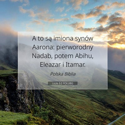 Picture 07 - Liczb 3:2 POLUBG - A to są imiona synów Aarona: pierworodny Nadab, - Bible Verse Picture