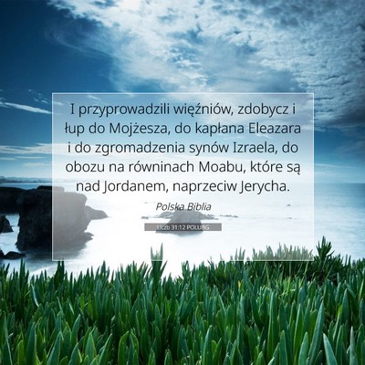 Picture 07 - Liczb 31:12 POLUBG - I przyprowadzili więźniów, zdobycz i łup do - Bible Verse Picture