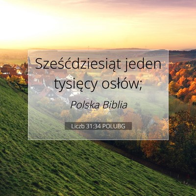Picture 07 - Liczb 31:34 POLUBG - Sześćdziesiąt jeden tysięcy - Bible Verse Picture