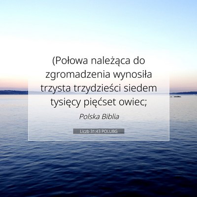 Picture 07 - Liczb 31:43 POLUBG - (Połowa należąca do zgromadzenia wynosiła - Bible Verse Picture
