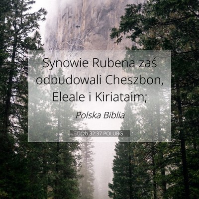Picture 07 - Liczb 32:37 POLUBG - Synowie Rubena zaś odbudowali Cheszbon, Eleale i - Bible Verse Picture