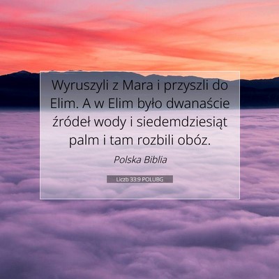 Picture 07 - Liczb 33:9 POLUBG - Wyruszyli z Mara i przyszli do Elim. A w Elim - Bible Verse Picture