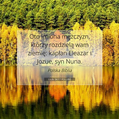 Picture 07 - Liczb 34:17 POLUBG - Oto imiona mężczyzn, którzy rozdzielą wam - Bible Verse Picture