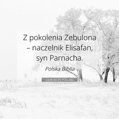 Picture 07 - Liczb 34:25 POLUBG - Z pokolenia Zebulona – naczelnik Elisafan, syn - Bible Verse Picture