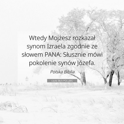 Picture 07 - Liczb 36:5 POLUBG - Wtedy Mojżesz rozkazał synom Izraela zgodnie ze - Bible Verse Picture