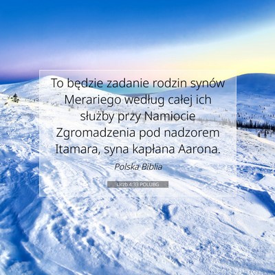 Picture 07 - Liczb 4:33 POLUBG - To będzie zadanie rodzin synów Merariego - Bible Verse Picture