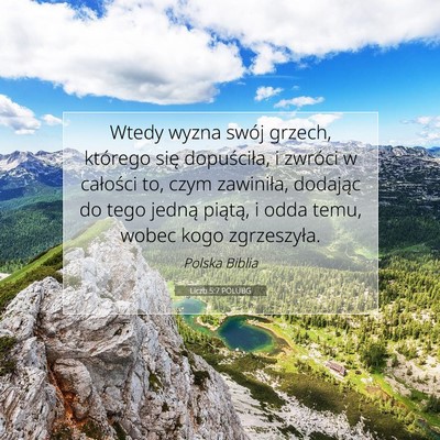 Picture 07 - Liczb 5:7 POLUBG - Wtedy wyzna swój grzech, którego się - Bible Verse Picture
