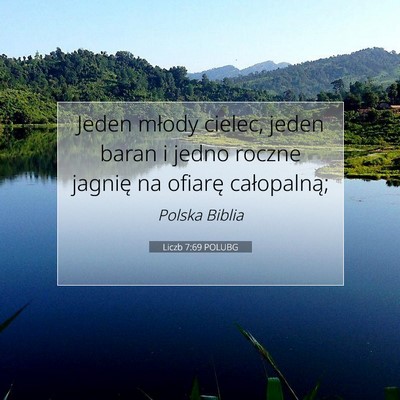 Picture 07 - Liczb 7:69 POLUBG - Jeden młody cielec, jeden baran i jedno roczne - Bible Verse Picture