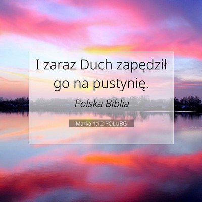Picture 07 - Marka 1:12 POLUBG - I zaraz Duch zapędził go na - Bible Verse Picture