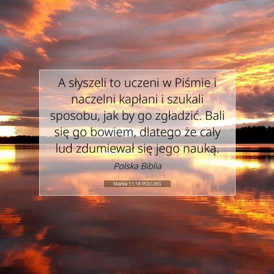 Picture 07 - Marka 11:18 POLUBG - A słyszeli to uczeni w Piśmie i naczelni - Bible Verse Picture