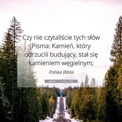 Picture 07 - Marka 12:10 POLUBG - Czy nie czytaliście tych słów Pisma: Kamień, - Bible Verse Picture