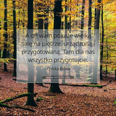 Picture 07 - Marka 14:15 POLUBG - A on wam pokaże wielką salę na piętrze, - Bible Verse Picture