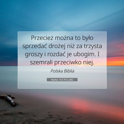 Picture 07 - Marka 14:5 POLUBG - Przecież można to było sprzedać drożej niż - Bible Verse Picture