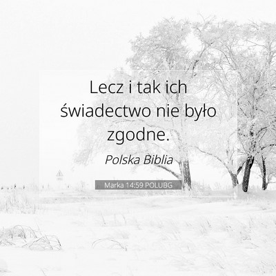 Picture 07 - Marka 14:59 POLUBG - Lecz i tak ich świadectwo nie było - Bible Verse Picture